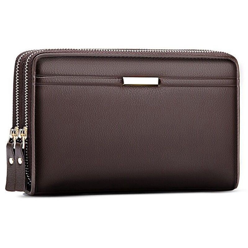 Suministro de comercio exterior Multi-tarjeta de embrague de los hombres cremallera doble embrague de negocios de los hombres de gran capacidad titular de la tarjeta clip de los hombres