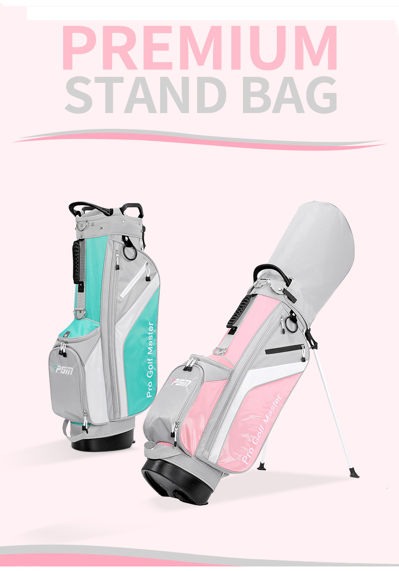 Túi đựng gậy golf PGM dạng giá đỡ nhẹ 7 lỗ cho nữ — QB148 màu xám bột, QB148-Màu xám xanh lá cây chi tiết 2