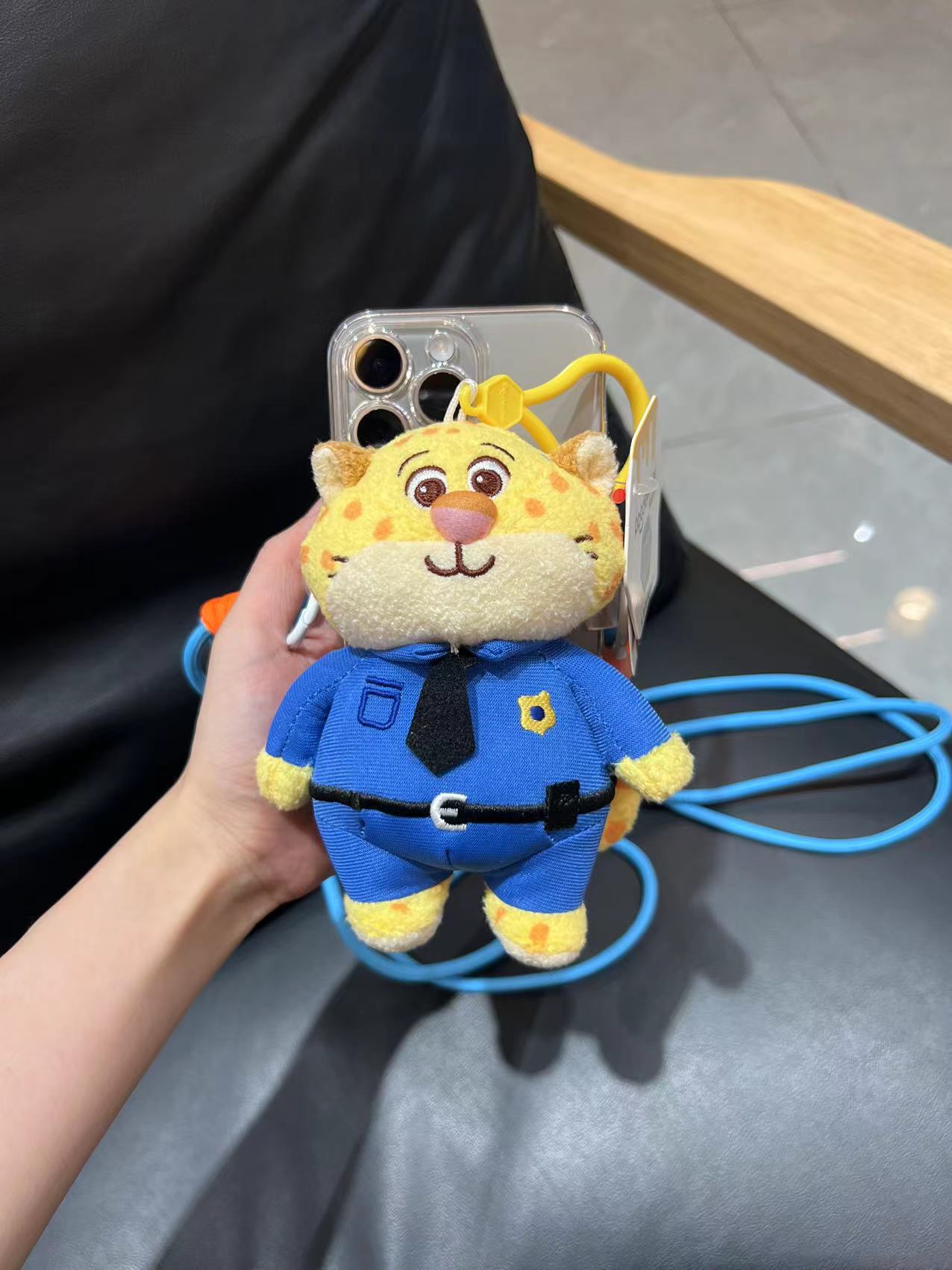 Auténtico Crazy Animal City Judick móvil clips de espalda inclinado cadena colgante lindo muñeca de peluche leopardo colgar oficial