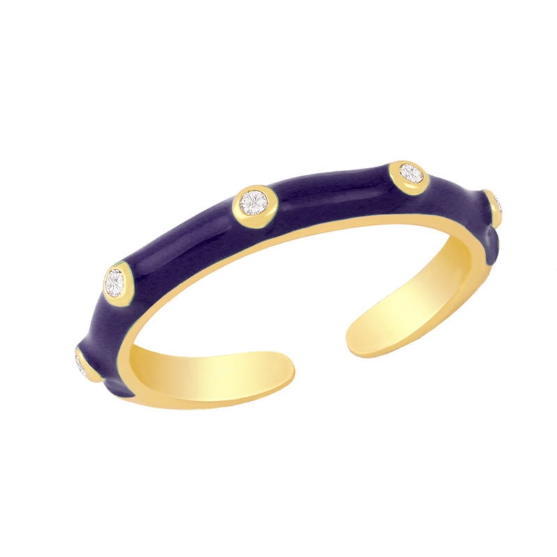 Vente En Gros Bague En Cuivre Zircone Micro-incrustée Couleur Bonbon Nihaojewelry display picture 5