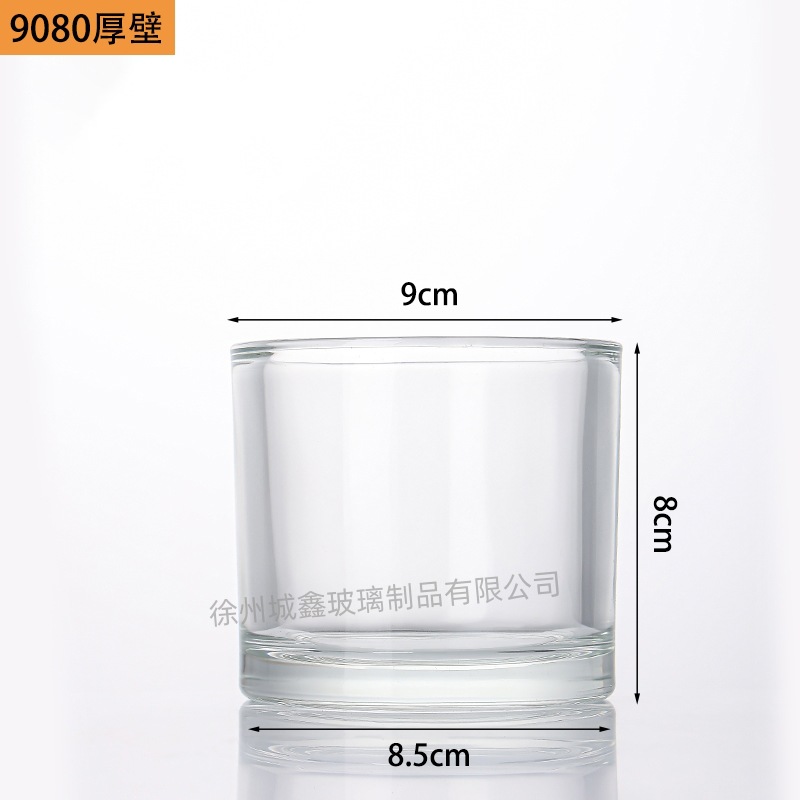 Vasos de vidrio transparentes para velas aromáticas al por mayor, portavelas de vidrio, adornos perfumados, vasos vacíos, recipientes para velas DIY, estilo nórdico