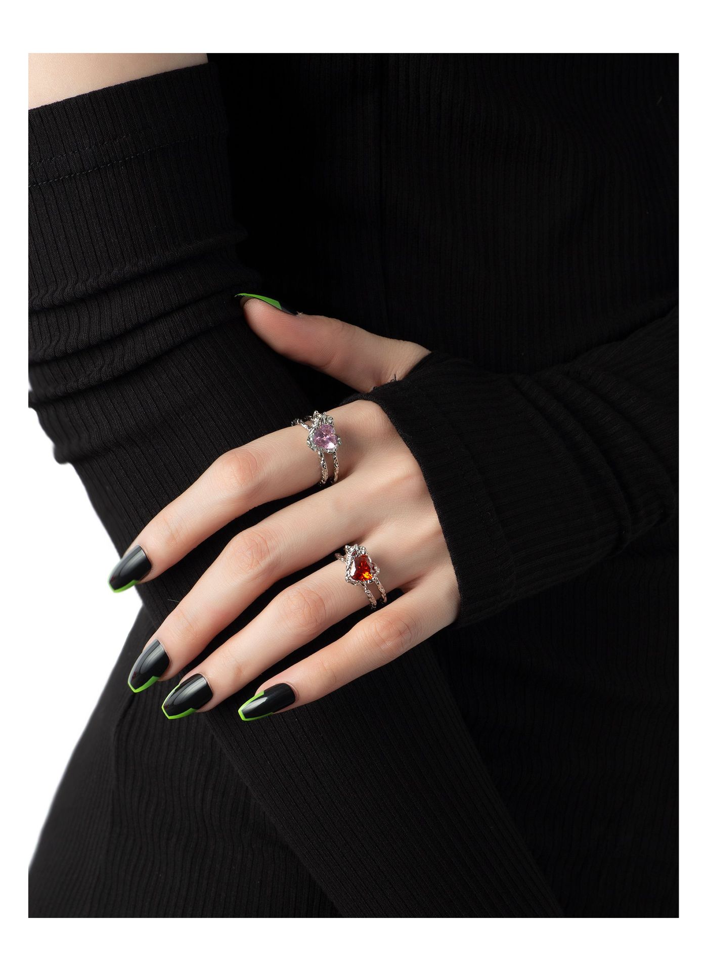 Elegant Heart Shape Copper Plating Zircon Open Ring