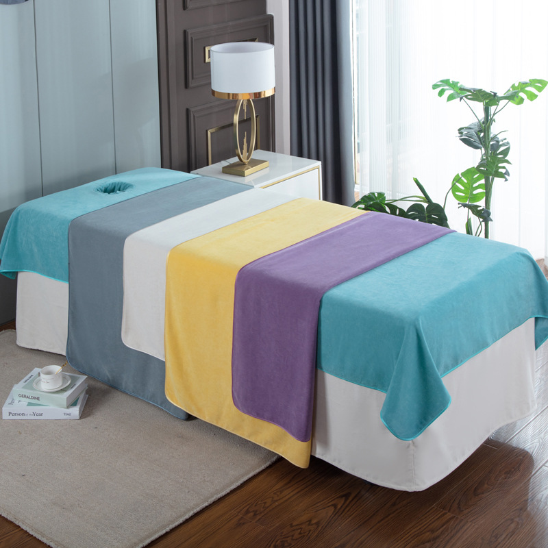 Thickened Flannel Beauty Bed Sheet Massage Massage Ear-picking Available Baby Velvet Thickened Bed Sheet Solid Color Simple Atmosphere