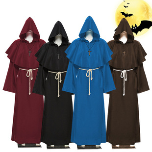 Halloween cosplay ancient costume medieval Monk Robe wizard costume priest costume suit