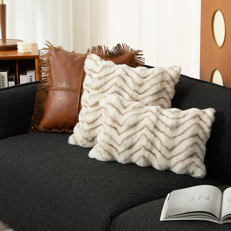 Pillow Winter Sofa Living Room Plush Cushion Accessible Luxury High-End Bay Window Decoration Bedroom Bedside Pillow Waist Pillow