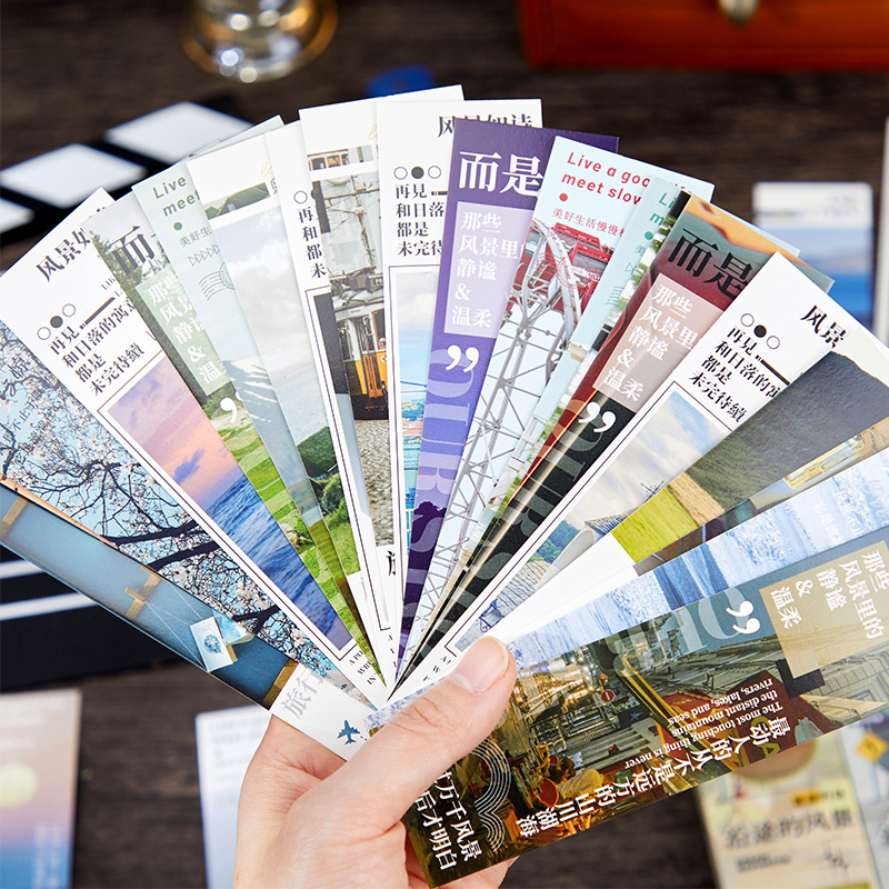 Set de marcadores de diez luces a lo largo de la serie de paisajes creativos de estudiantes de alto valor facial de lectura marcadores