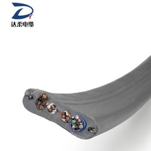 電梯專用特種網線國標隨行雙鋼絲8芯純銅扁平拖鏈電源線監控攝像