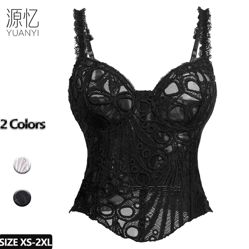 High-Quality Fishbone Bra, Sexy Embroidered Suspender Corset, Outer Corset, Cross-Border New Body Shaping Top