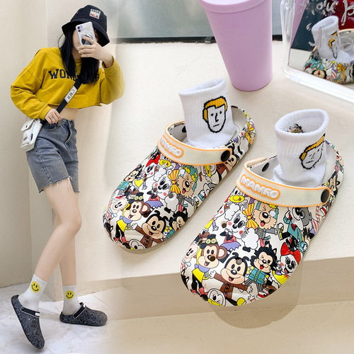  Spring Croc Shoes Couple New Women's Beach Garden Shoes Outdoor Baotou Outerwear PVC Casual Sandals for Men