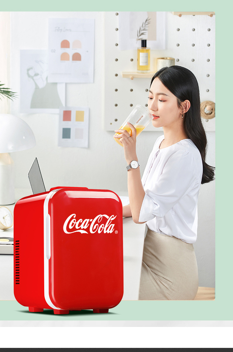 Coca-Cola Mini Refrigerator Car Refrigerator Small Cosmetic Beverage Dual-use Dormitory Household Mini Wholesale