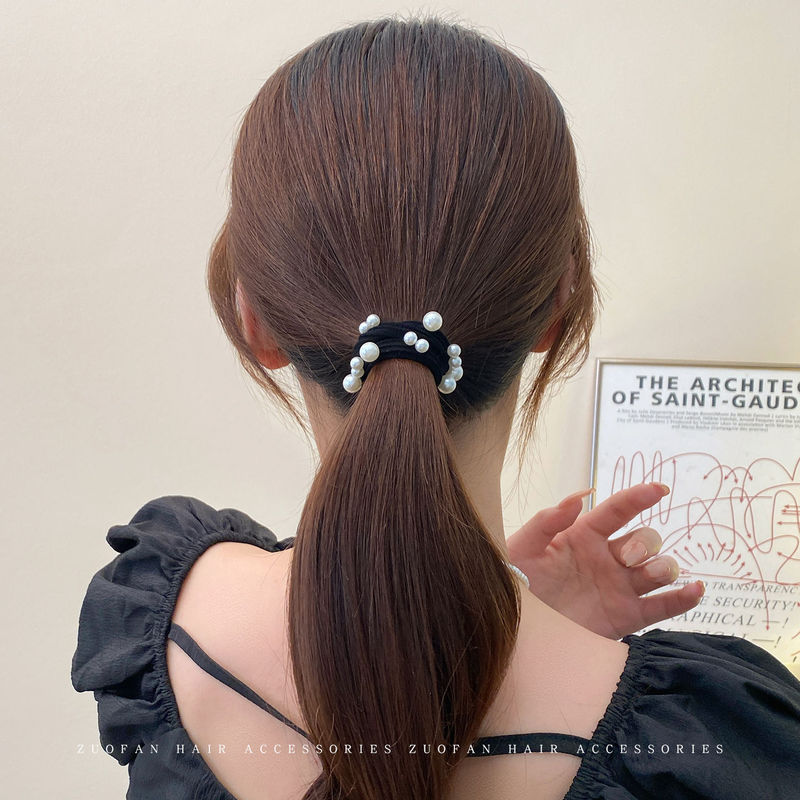 六件套~镂空蕾丝复古蝴蝶结发圈女气质头绳丸子头发绳芭蕾风头饰|undefined