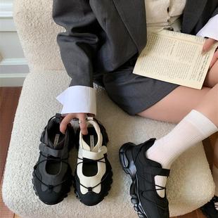 Jia Mei Rui Velcro Casual Women's Shoes 2025 Spring New Thick-Soled Height-Increasing Shoes Ugly Sports Shoes
