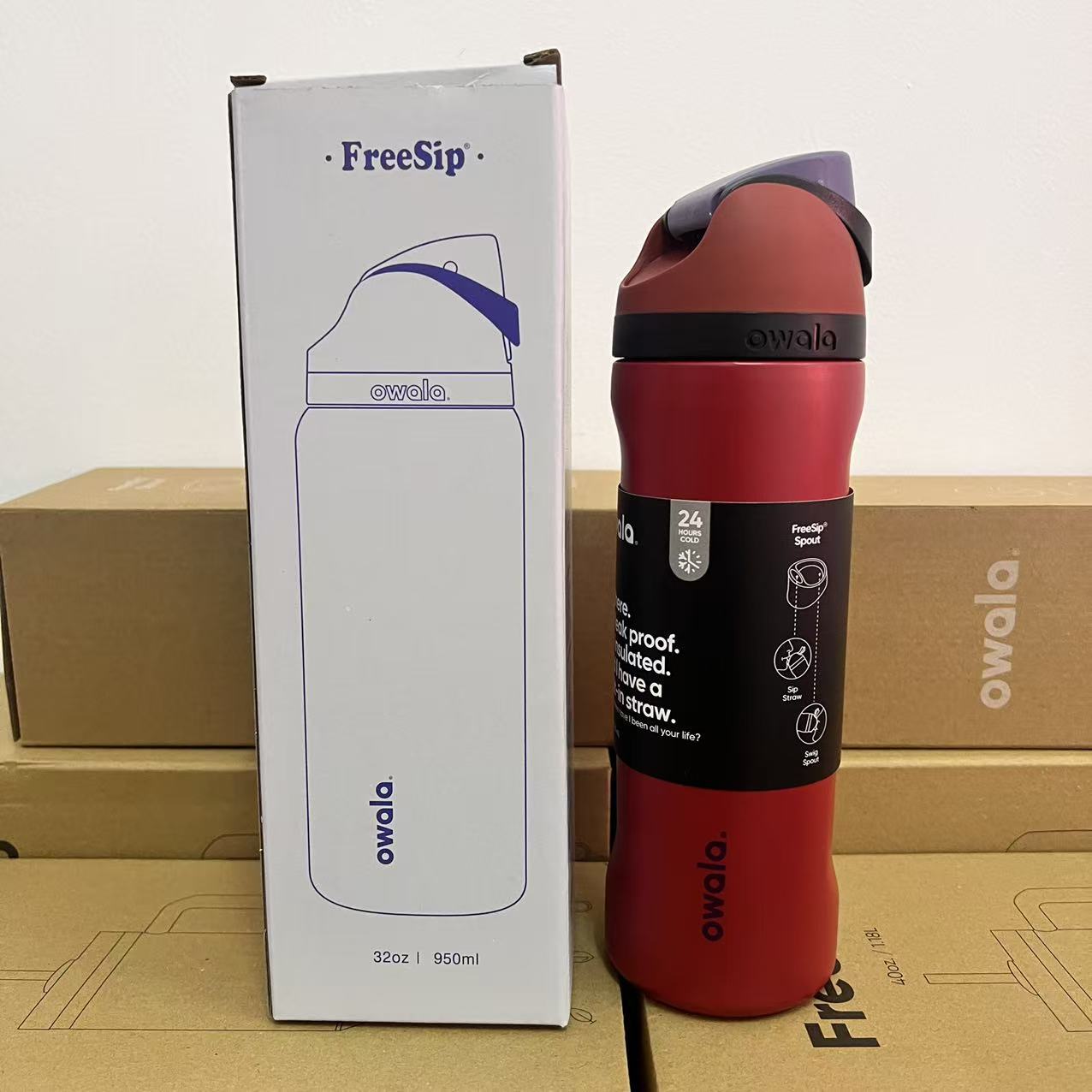 Owala en stock de gran capacidad portátil hervidor de agua al aire libre para hombres tazas de agua caliente de moda para mujeres tazas de fruta deportivas al por mayor