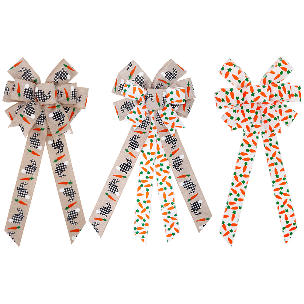 Decorations, carrot rabbit, layout with bow, for import, new collection