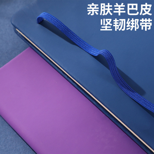 A5 Notebook Strap Notebook Work Leather-Faced Meeting Record Diary Simple College Student Notepad Wholesale