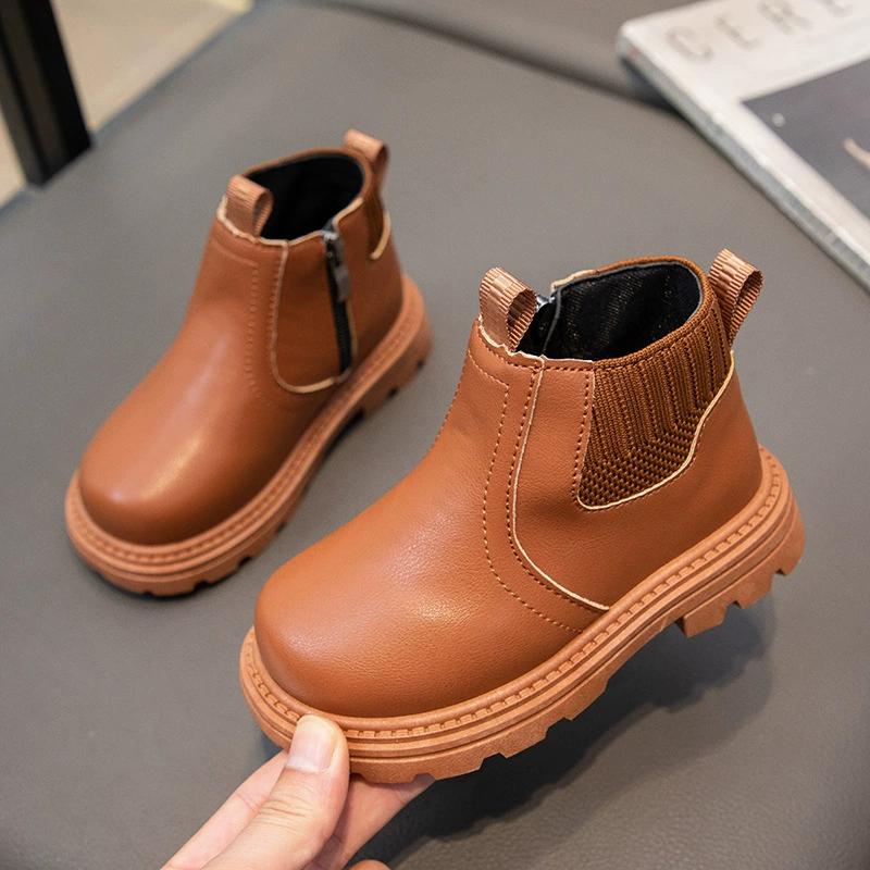 Martens, демисезонные детские модные полусапожки в английском стиле для мальчиков, тренд сезона, британский стиль