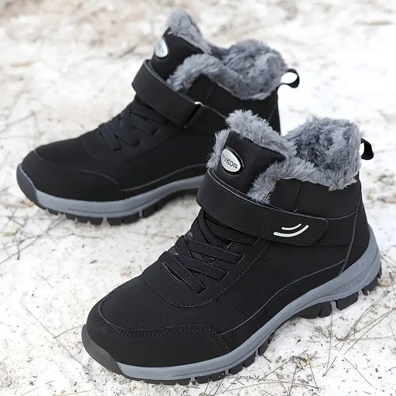 Zapatos de hombre nuevos zapatos de algodón de invierno transfronterizos botas de velcro calentamiento botas de algodón con suela gruesa y cómoda botas de hombre