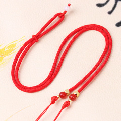 橫穿天珠掛繩搭配翡翠平安扣貔貅飾品紅繩批發男女款高檔鎖骨鏈繩