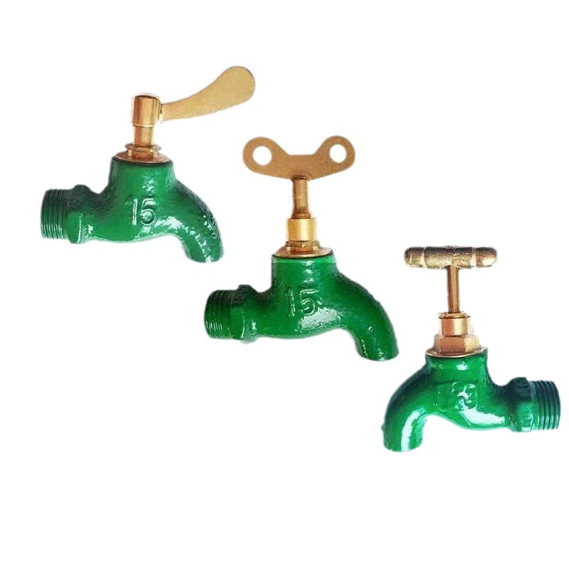 Iron faucet old-fashioned iron faucet 4 points 6 points outdoor antifreeze with key project cast iron fast open slow open faucet