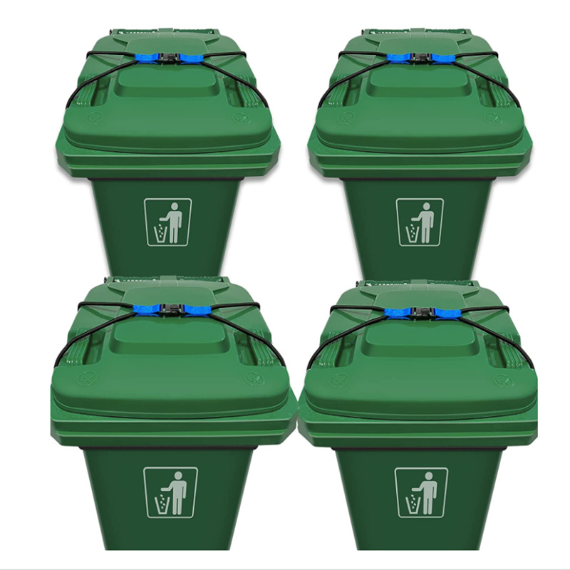 Multifuncional cuerda fija cubo de basura cerradura tapa cerradura basura al aire libre puede cuerda elástica pesada cubo de basura correa de bloqueo