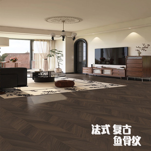 Reinforced composite wood floor fishbone herringbone pattern retro tooling mosaic light luxury clothing store waterproof wear-resistant manufacturers