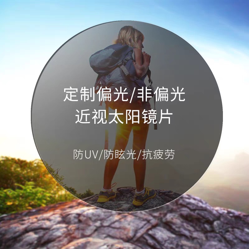 专业近视墨镜开车偏光太阳镜折射率树脂非球面球面镜片配近视炫彩
