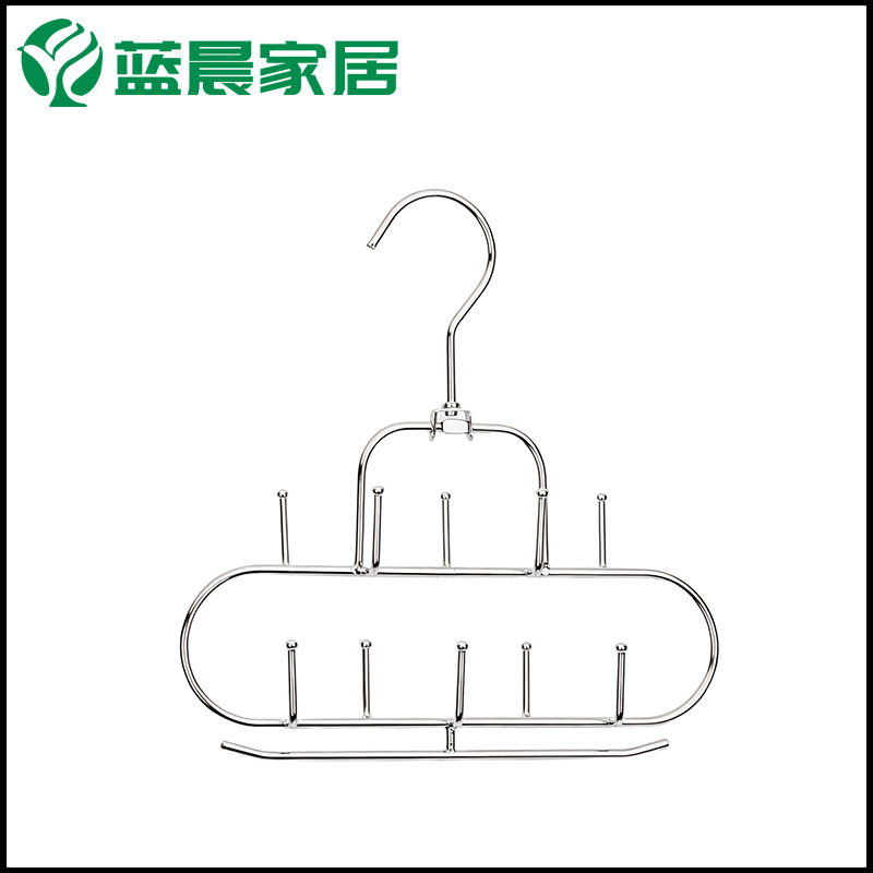 Multifunctional metal tie rack, belt hook, high-manganese steel chrome-plated scarf storage hanger, wardrobe belt and scarf hook