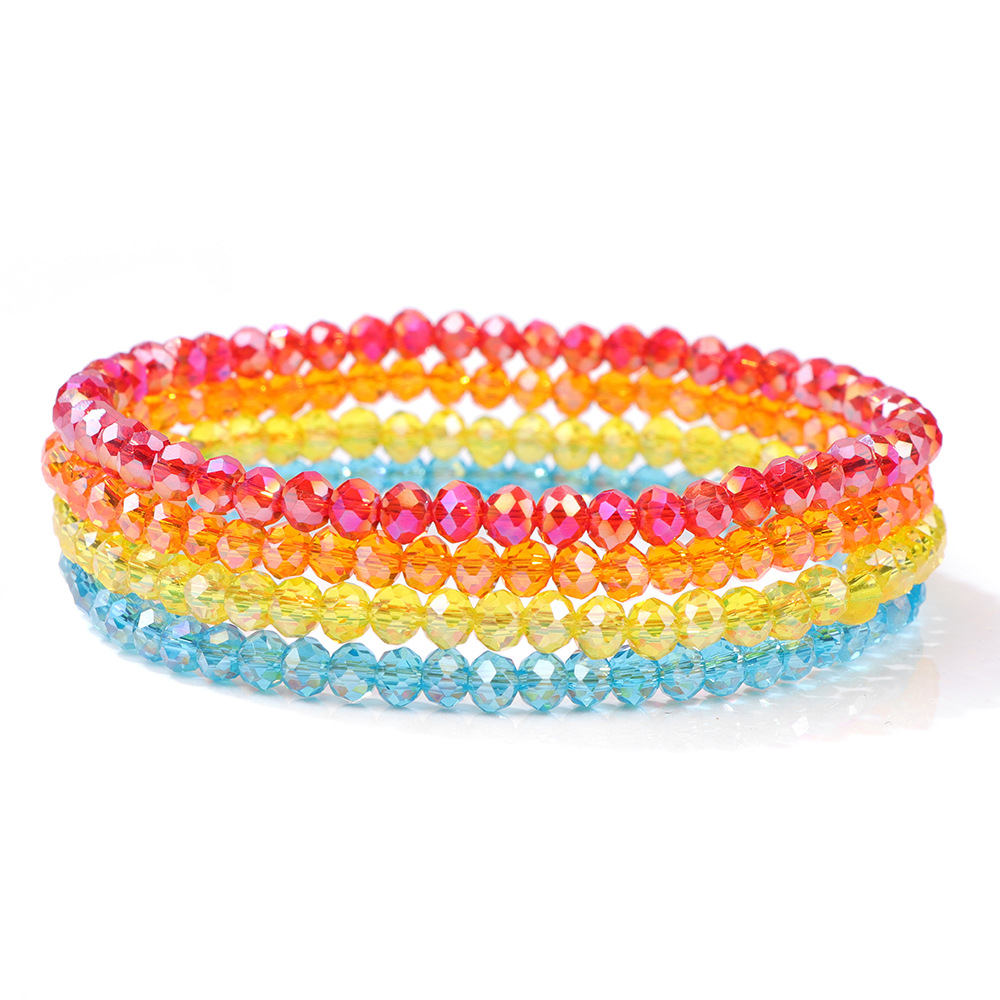 21g Weight Bracelets Classification Artificial Crystal Chain Material 4 Pieces Set Quantity Holiday, Daily Occasion Artificial Crystal Material Geometric Pattern Unisex Gender Beaded Design Shiny, IG Style Style IG Style Shiny Geometric Artificial Crystal Wholesale Bracelets 5