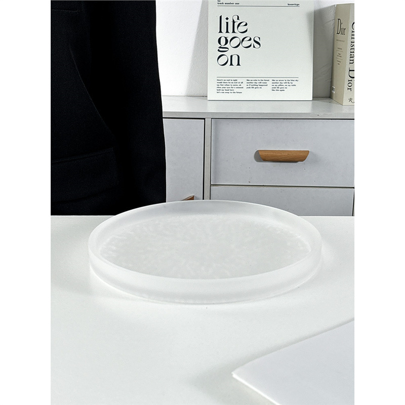 Japanese-Style Ice Dew Glass Rectangular Plate Household Tray Fruit Plate Sushi Plate Tea Tray Tableware Set