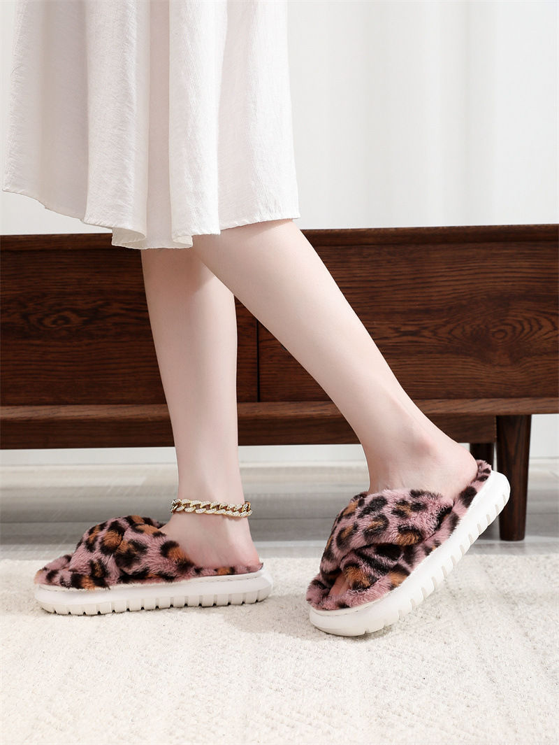 Women Fleece Open-Toe Slip-On Spring Summer Indoor Bedroom Soft Machine Washable Breathable Slippers_voghion.com
