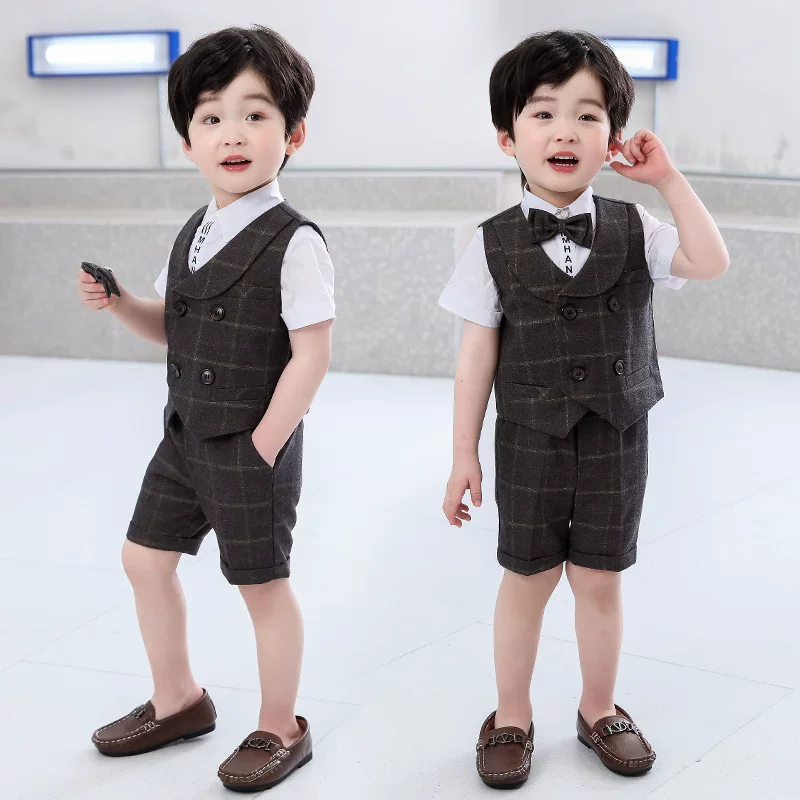 Children's suit, summer vest, set, wedding dress, piano performance costume, new collection, Birthday gift