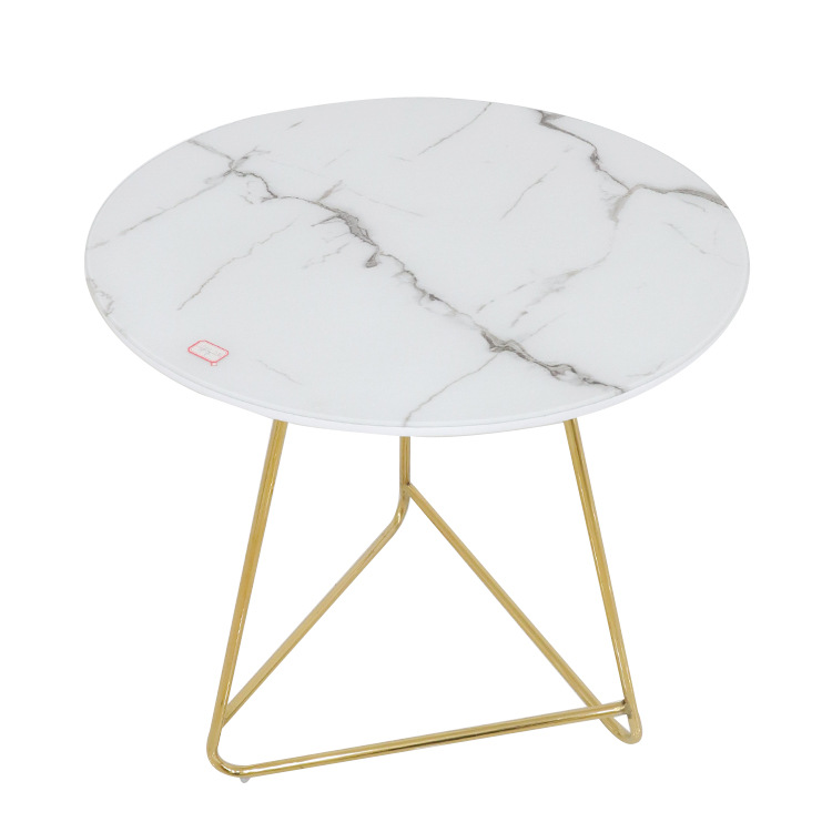 mesa lateral mesa de té lujosa ligera sala de estar de alto nivel sensación de placa de roca pegatinas simple mesa de café mesa de té de vidrio doméstica