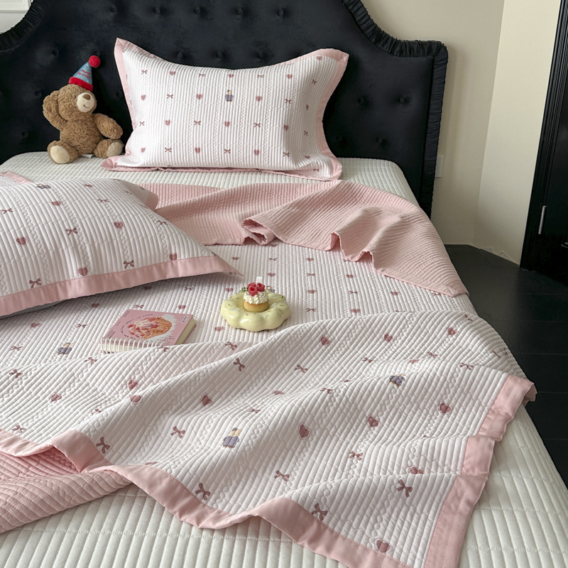 韓国モーダルテンセル花柄ベッドカバー3点セットシングルキルト夏両面冷感畳ベッドシーツ|undefined