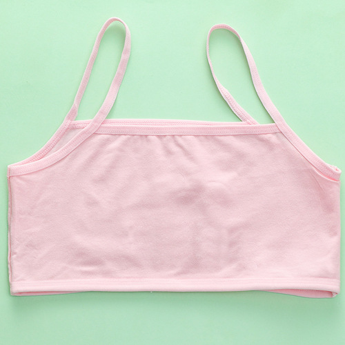 Pinduoduo explosive version of development adolescent primary school students vest pure cotton underwear bra girls inner wear cartoon anti-bulge