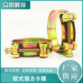 批发80-85欧式铁强力喉箍强力卡箍水管油管气管用欧式喉箍配件