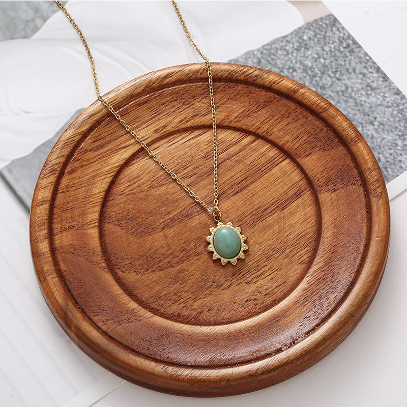 Simple Style Square Water Droplets Stainless Steel Plating Inlay Rhinestones Pendant Necklace 1 Piec