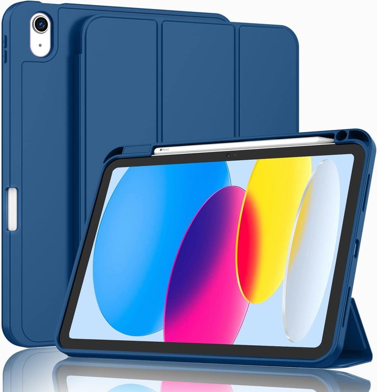 适用ipad11代三折 TPU软壳背贴平板保护套带笔槽 ipadari11保护壳|undefined