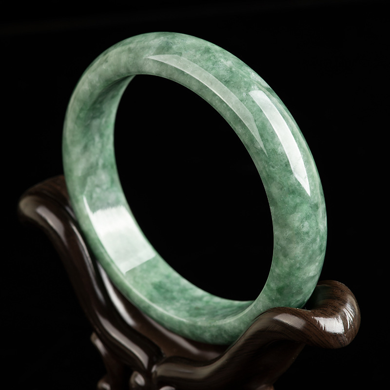 Natural A-Grade Jadeite Bean Green Full Circle Bracelet Peace Bracelet Ice Jade Bracelet Women's Jewelry Sihui Jade Wholesale Natural A-Grade Jadeite Bean Green Full Circle Bracelet Peace Bracelet Ice Jade Bracelet Women's Jewelry Sihui Jade Wholesale