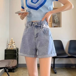 Women's Summer Thin Denim Shorts 2025 New A-Line Fashion Trendy Loose Slimming Wide-Leg Pants