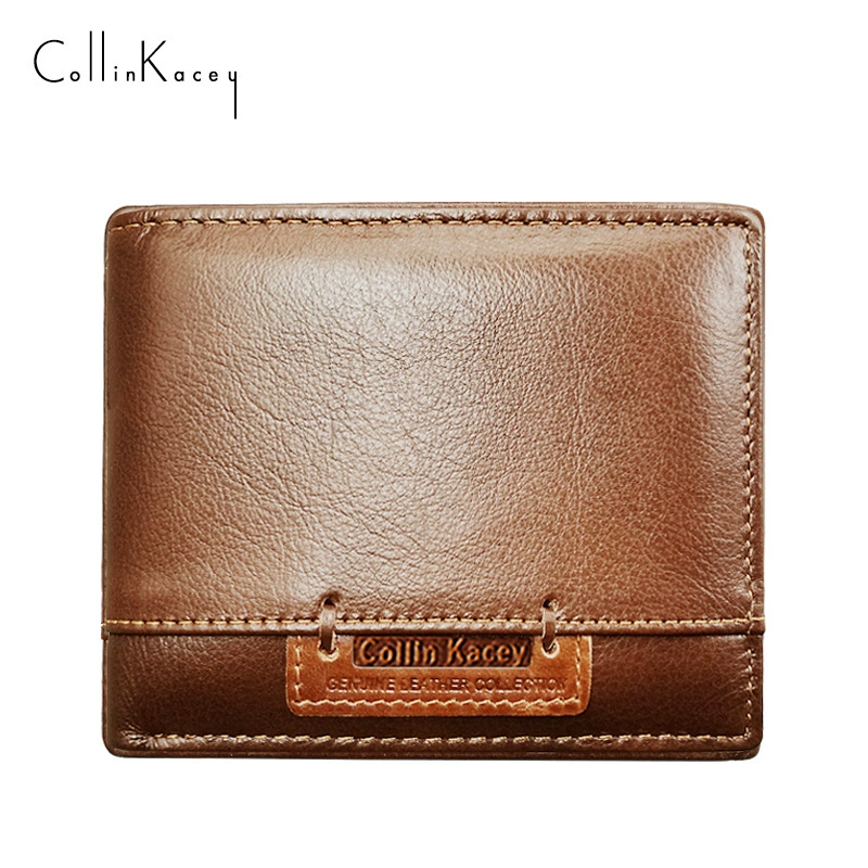 Retro leather wallet, short card holder, city style, top‑layer cowhide, compact 13×11×3.5 cm