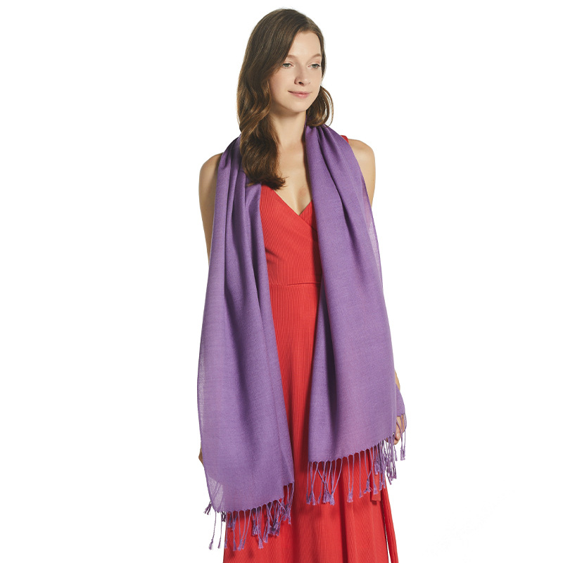 Chal de aire acondicionado de lana Decaijia para mujer, calidez de primavera y verano, bufanda de gama alta de color sólido de todo fósforo, bufanda de aire acondicionado de oficina