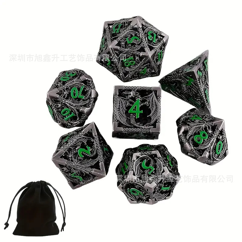 Kesulu metal hueco dragón Dados DND dragón y ciudad subterránea corriendo grupo juego de mesa multi-Cara dados digitales al por mayor D20