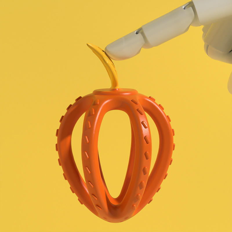 Baby strawberry teethers, grinding tooth sticks for infants, Manhattan-style grab ball toys, pacifying teething gels, silicone, dishwasher safe