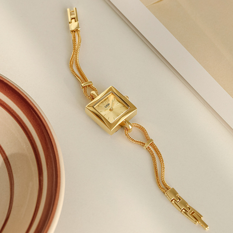 Goldedi Watch Medieval Small Sugar Cube Women's Simple Elegant Watch Women's Ins Niche Design Bracelet Watch