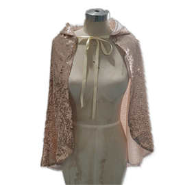 短款跨境连帽系带领片披风加皇冠斗篷薄款舞会动漫角色扮演服代发