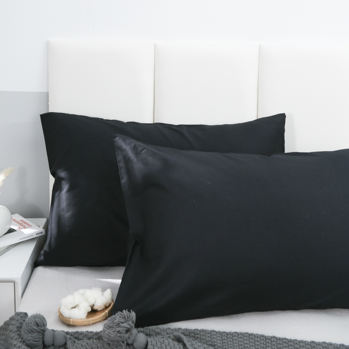 四季全棉枕套床上用品亞馬遜熱賣13070純色信封口純棉枕芯套批發(fā)