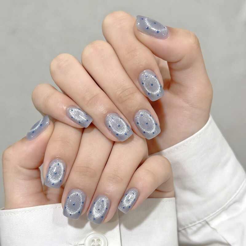 【Black Hole Cat Eye Style】Nail Art Spring Season Wearable Nails Fake Nails Finished Nail Pieces Wholesale Cat Eye Wearable Nails
