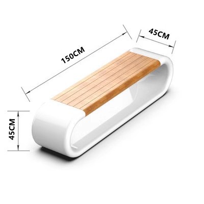 Creatividad al aire libre imitación de madera sólida fibra de vidrio taburete de ocio centro comercial hotel oficina oficina oficina sala de ventas asiento combinación de maceta