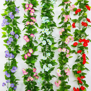 Simulation morning glory rattan decorative plastic flower fake flower vine ceiling air conditioning pipe winding shield horn flowers