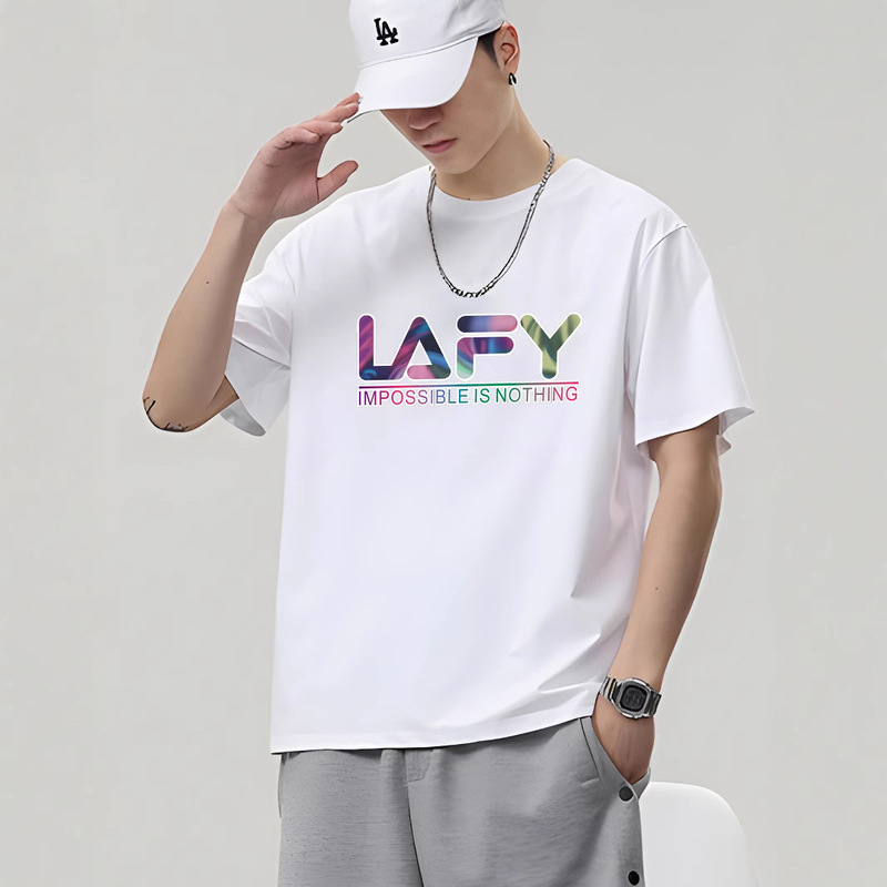 Short-sleeved T-shirt men's cotton loose round neck men's Hong Kong style tide brand foreign trade cross-border T-shirt a generation of hair